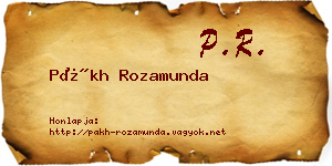 Pákh Rozamunda névjegykártya